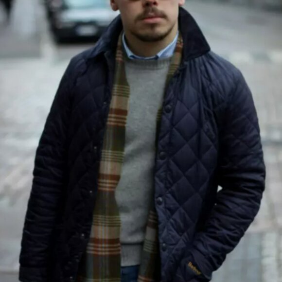 Barbour Men's Liddesdale Quilted Jacket MSRP $ 270 in Navy British Heritage - Picture 14 of 16